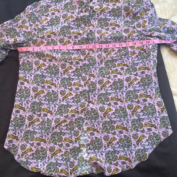 J.Crew Silk Floral Tiger Blouse Size 12 - Picture 5 of 6